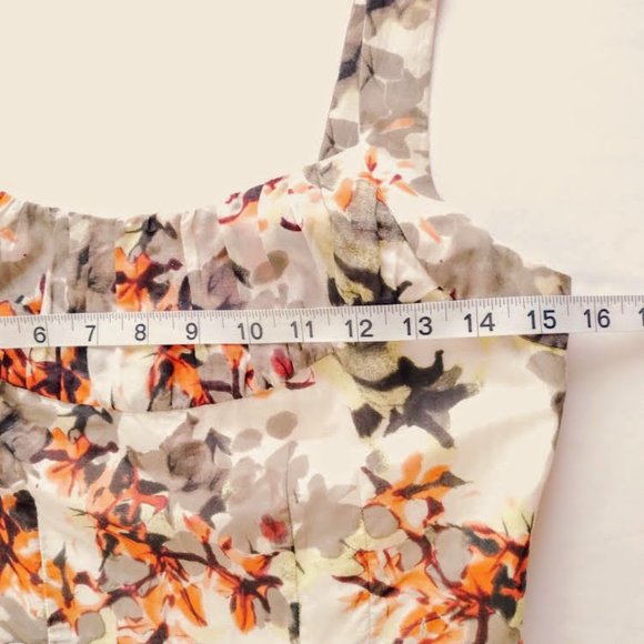 BANANA REPUBLIC Silk blend Dress sz 0 - Orange Blossom Sleeveless Pleated - Picture 6 of 8